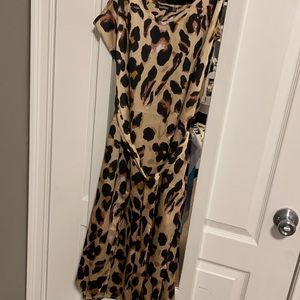 Satin Leopard Slip Dress